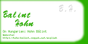 balint hohn business card